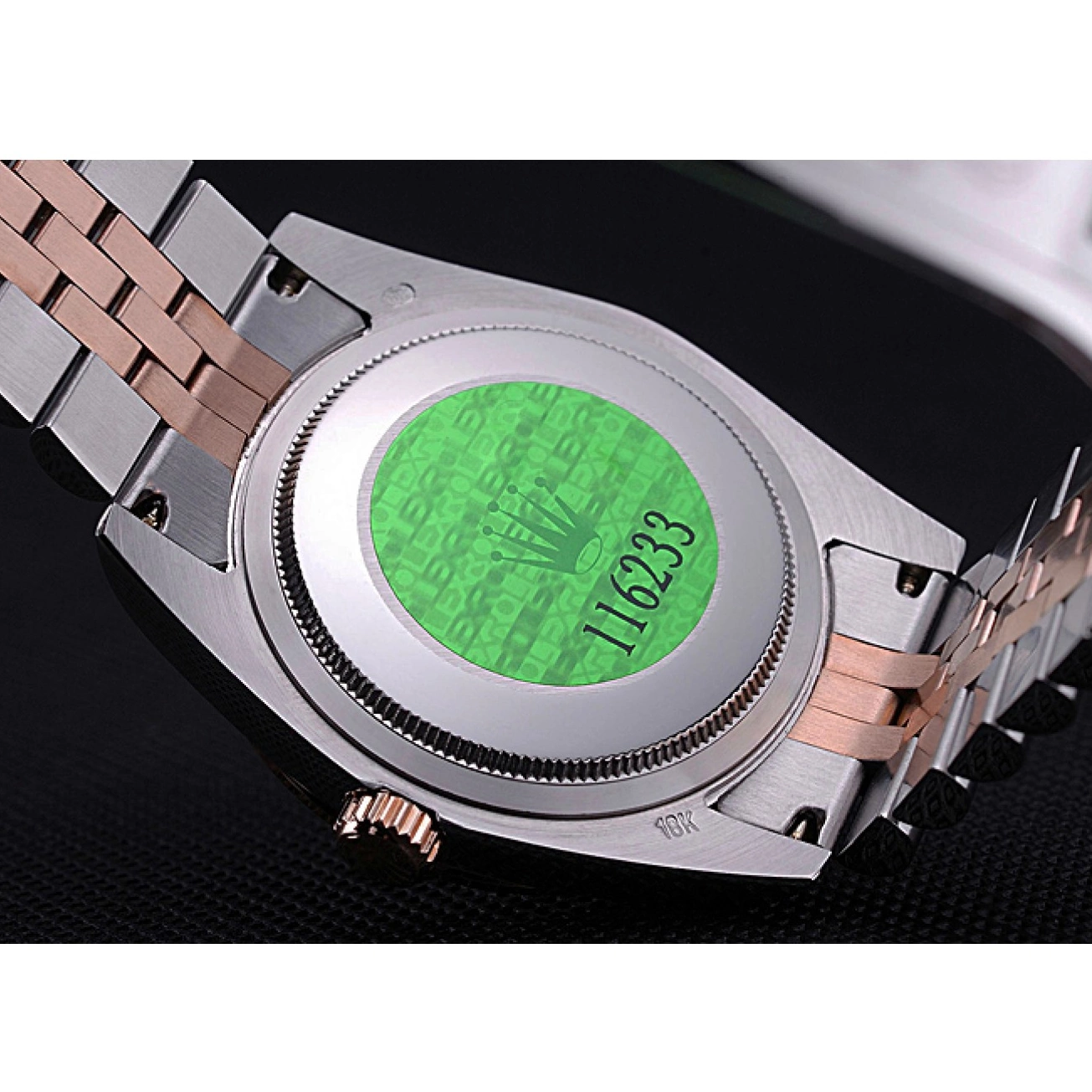 Best AAA Replica Sites Dial Steel and Black Rolex 622545 Bracelet DateJust Stainless Gold 0607